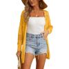 imageGRECERELLE 2025 Women Summer Crochet Boho Long Sleeve Lightweight Oversized Open Front Cardigan Sweaters Kimonos TopsYellow