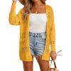 imageGRECERELLE 2025 Women Summer Crochet Boho Long Sleeve Lightweight Oversized Open Front Cardigan Sweaters Kimonos TopsYellow