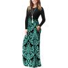 imageGRECERELLE Womens 2024 Maxi Dresses Long Sleeve Casual Long T Shirt Dress Travel Vacation OutfitsFlowers Blue Green