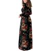 imageGRECERELLE Womens 2024 Maxi Dresses Long Sleeve Casual Long T Shirt Dress Travel Vacation OutfitsFlowers Brown Black