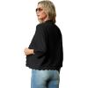 imageGRECERELLE Womens 34 Sleeve Summer Lightweight Knit Cropped Shrugs Cardigan Sweater01 Black