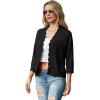 imageGRECERELLE Womens 34 Sleeve Summer Lightweight Knit Cropped Shrugs Cardigan Sweater01 Black