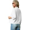 imageGRECERELLE Womens 34 Sleeve Summer Lightweight Knit Cropped Shrugs Cardigan Sweater01 White