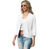 imageGRECERELLE Womens 34 Sleeve Summer Lightweight Knit Cropped Shrugs Cardigan Sweater01 White