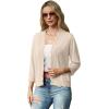 imageGRECERELLE Womens 34 Sleeve Summer Lightweight Knit Cropped Shrugs Cardigan SweaterApricot