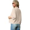 imageGRECERELLE Womens 34 Sleeve Summer Lightweight Knit Cropped Shrugs Cardigan SweaterApricot