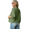 imageGRECERELLE Womens 34 Sleeve Summer Lightweight Knit Cropped Shrugs Cardigan SweaterArmy Green