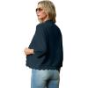 imageGRECERELLE Womens 34 Sleeve Summer Lightweight Knit Cropped Shrugs Cardigan SweaterBlue Gray