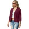 imageGRECERELLE Womens 34 Sleeve Summer Lightweight Knit Cropped Shrugs Cardigan SweaterBurgundy