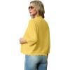 imageGRECERELLE Womens 34 Sleeve Summer Lightweight Knit Cropped Shrugs Cardigan SweaterCheese Yellow