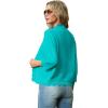 imageGRECERELLE Womens 34 Sleeve Summer Lightweight Knit Cropped Shrugs Cardigan SweaterCyan