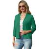 imageGRECERELLE Womens 34 Sleeve Summer Lightweight Knit Cropped Shrugs Cardigan SweaterDark Green