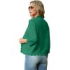 imageGRECERELLE Womens 34 Sleeve Summer Lightweight Knit Cropped Shrugs Cardigan SweaterDark Green