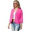 imageGRECERELLE Womens 34 Sleeve Summer Lightweight Knit Cropped Shrugs Cardigan SweaterHot Pink