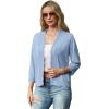 imageGRECERELLE Womens 34 Sleeve Summer Lightweight Knit Cropped Shrugs Cardigan SweaterLight Blue