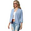imageGRECERELLE Womens 34 Sleeve Summer Lightweight Knit Cropped Shrugs Cardigan SweaterLight Blue