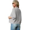 imageGRECERELLE Womens 34 Sleeve Summer Lightweight Knit Cropped Shrugs Cardigan SweaterLight Gray