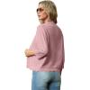 imageGRECERELLE Womens 34 Sleeve Summer Lightweight Knit Cropped Shrugs Cardigan SweaterLight Pink