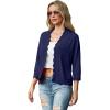 imageGRECERELLE Womens 34 Sleeve Summer Lightweight Knit Cropped Shrugs Cardigan SweaterNavy Blue