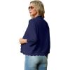imageGRECERELLE Womens 34 Sleeve Summer Lightweight Knit Cropped Shrugs Cardigan SweaterNavy Blue
