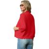 imageGRECERELLE Womens 34 Sleeve Summer Lightweight Knit Cropped Shrugs Cardigan SweaterRed