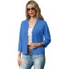 imageGRECERELLE Womens 34 Sleeve Summer Lightweight Knit Cropped Shrugs Cardigan SweaterSky Blue