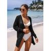 imageGRECERELLE Womens Lightweight Crochet Long Sleeve Loose Casual Open Front Cardigan Drape Sweaters Boho Summer Beach CoverupsAblack
