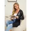 imageGRECERELLE Womens Lightweight Crochet Long Sleeve Loose Casual Open Front Cardigan Drape Sweaters Boho Summer Beach CoverupsAblack