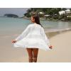 imageGRECERELLE Womens Lightweight Crochet Long Sleeve Loose Casual Open Front Cardigan Drape Sweaters Boho Summer Beach CoverupsAwhite
