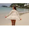 imageGRECERELLE Womens Lightweight Crochet Long Sleeve Loose Casual Open Front Cardigan Drape Sweaters Boho Summer Beach CoverupsBeige
