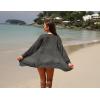 imageGRECERELLE Womens Lightweight Crochet Long Sleeve Loose Casual Open Front Cardigan Drape Sweaters Boho Summer Beach CoverupsDark Gray