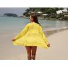 imageGRECERELLE Womens Lightweight Crochet Long Sleeve Loose Casual Open Front Cardigan Drape Sweaters Boho Summer Beach CoverupsLemon Yellow