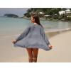 imageGRECERELLE Womens Lightweight Crochet Long Sleeve Loose Casual Open Front Cardigan Drape Sweaters Boho Summer Beach CoverupsPencil Gray