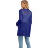 imageGRECERELLE Womens Lightweight Crochet Long Sleeve Loose Casual Open Front Cardigan Drape Sweaters Boho Summer Beach CoverupsRoyal Blue