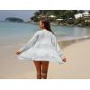 imageGRECERELLE Womens Lightweight Crochet Long Sleeve Loose Casual Open Front Cardigan Drape Sweaters Boho Summer Beach CoverupsSilver Gray