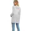 imageGRECERELLE Womens Lightweight Crochet Long Sleeve Loose Casual Open Front Cardigan Drape Sweaters Boho Summer Beach CoverupsSilver Gray