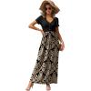 imageGRECERELLE Womens Long Maxi Dresses 2025 Short Sleeve V Neck Casual Summer Button Dress with PocketsFlowers Khaki
