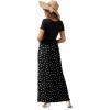 imageGRECERELLE Womens Long Maxi Dresses 2025 Short Sleeve V Neck Casual Summer Button Dress with PocketsPolka Dot White Black