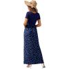 imageGRECERELLE Womens Long Maxi Dresses 2025 Short Sleeve V Neck Casual Summer Button Dress with PocketsPolka Dot White Navy