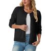 imageGRECERELLE Womens Long Sleeve Lightweight Crewneck Casual Cardigan Sweater S2XL01 Black