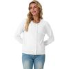imageGRECERELLE Womens Long Sleeve Lightweight Crewneck Casual Cardigan Sweater S2XL02 White