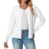 imageGRECERELLE Womens Long Sleeve Lightweight Crewneck Casual Cardigan Sweater S2XL02 White
