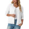 imageGRECERELLE Womens Long Sleeve Lightweight Crewneck Casual Cardigan Sweater S2XL02 White