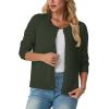 imageGRECERELLE Womens Long Sleeve Lightweight Crewneck Casual Cardigan Sweater S2XLArmy Green
