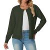 imageGRECERELLE Womens Long Sleeve Lightweight Crewneck Casual Cardigan Sweater S2XLArmy Green