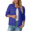 imageGRECERELLE Womens Long Sleeve Lightweight Crewneck Casual Cardigan Sweater S2XLBright Blue
