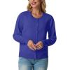 imageGRECERELLE Womens Long Sleeve Lightweight Crewneck Casual Cardigan Sweater S2XLBright Blue