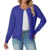 imageGRECERELLE Womens Long Sleeve Lightweight Crewneck Casual Cardigan Sweater S2XLBright Blue