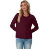 imageGRECERELLE Womens Long Sleeve Lightweight Crewneck Casual Cardigan Sweater S2XLBurgundy