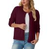 imageGRECERELLE Womens Long Sleeve Lightweight Crewneck Casual Cardigan Sweater S2XLBurgundy